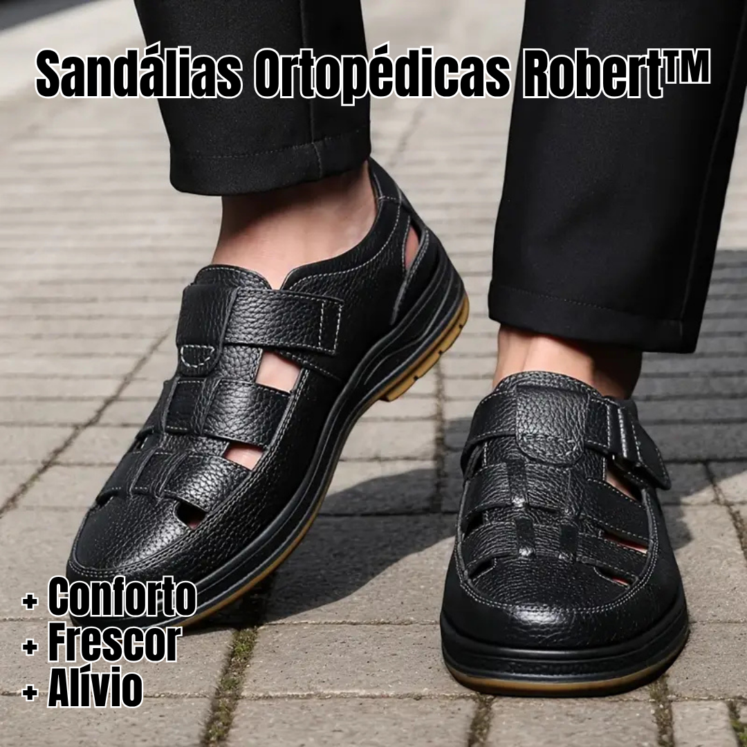 Robert™ | Sandálias Ortopédicas de Couro
