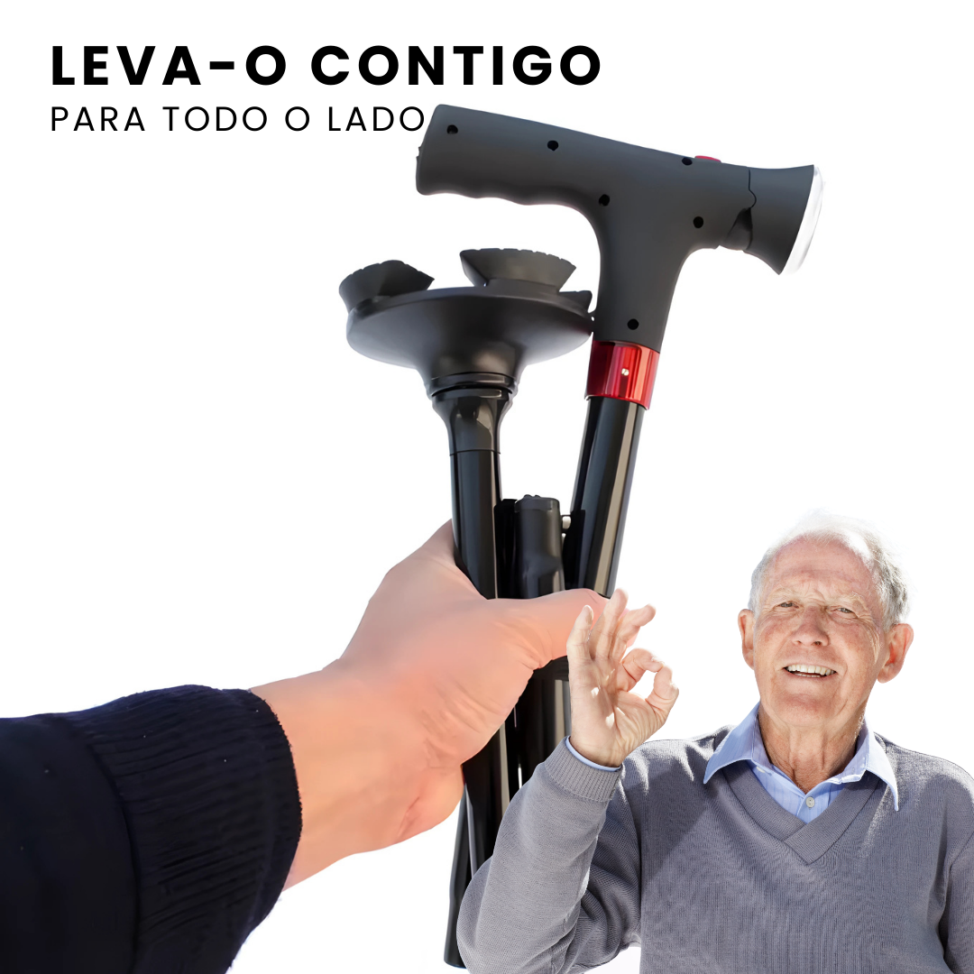WalkBuddy: Bengala Dobrável Multifunções