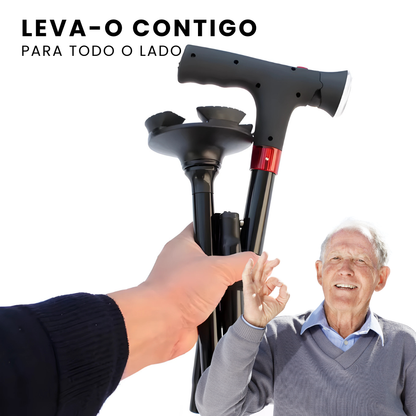 WalkBuddy: Bengala Dobrável Multifunções