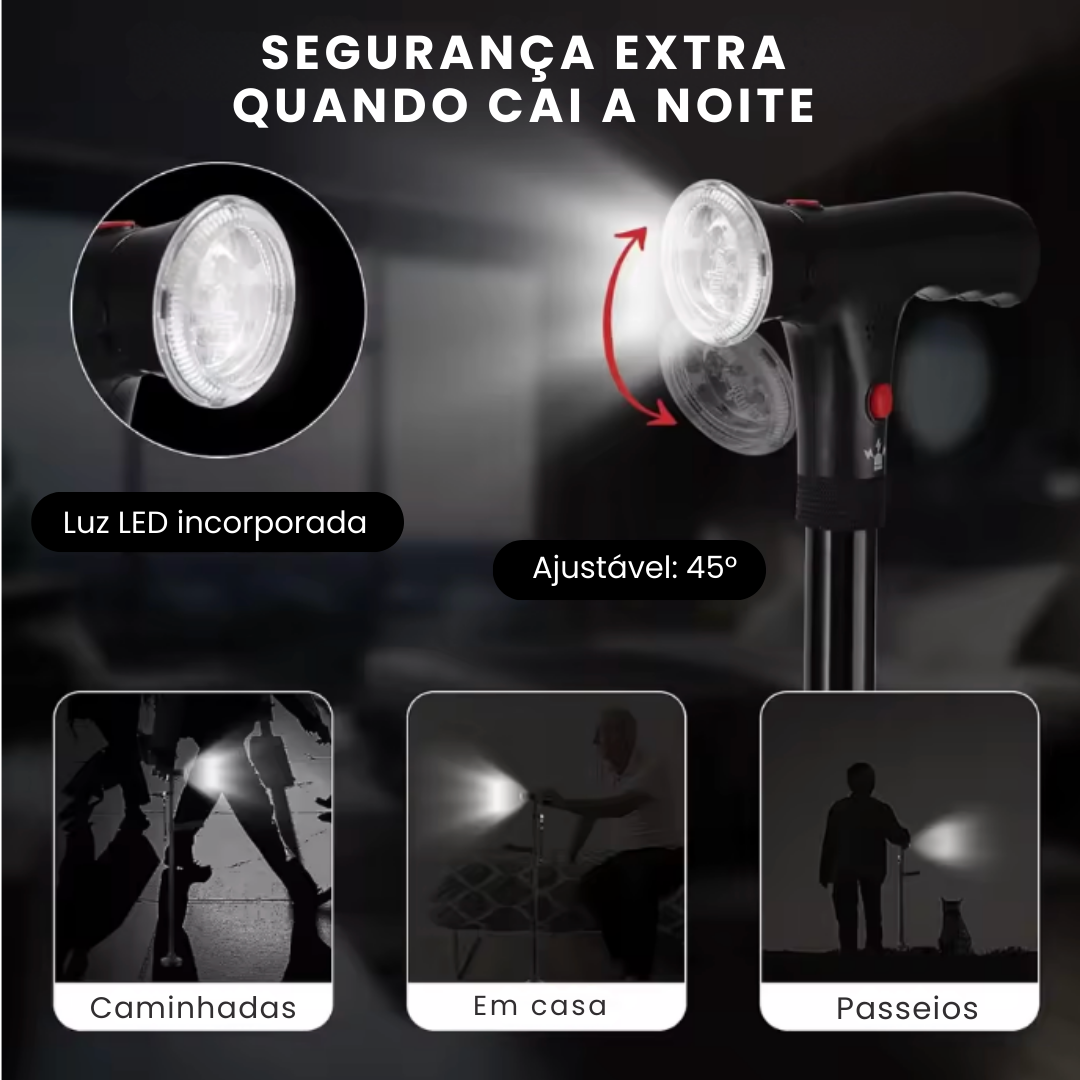 WalkBuddy: Bengala Dobrável Multifunções