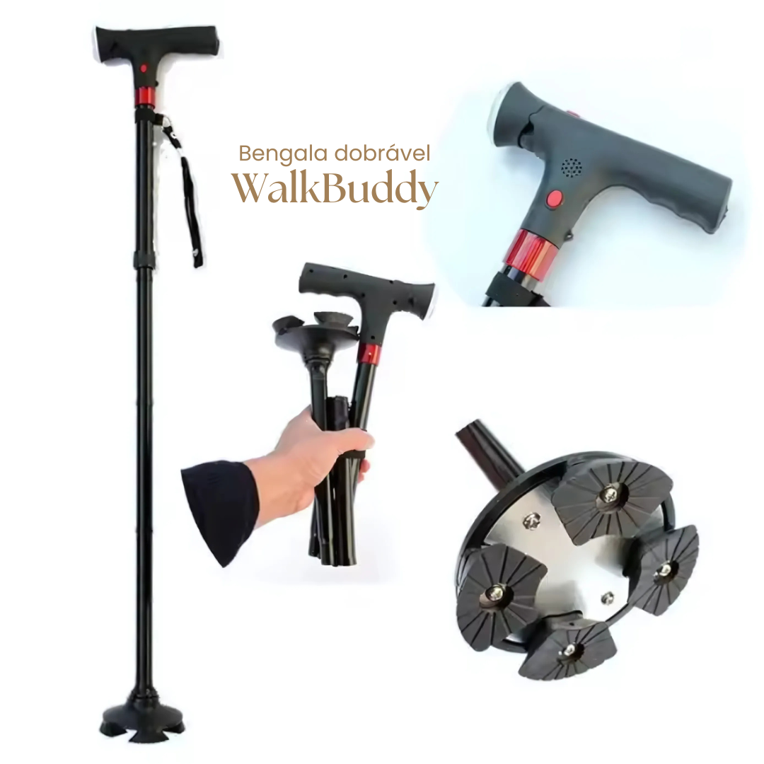 WalkBuddy: Bengala Dobrável Multifunções