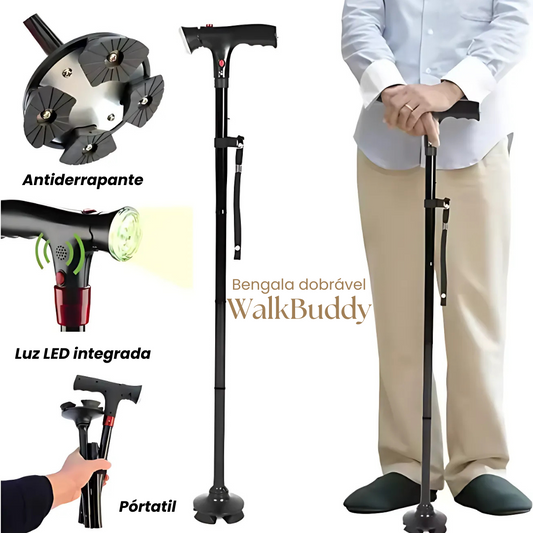 WalkBuddy: Bengala Dobrável Multifunções